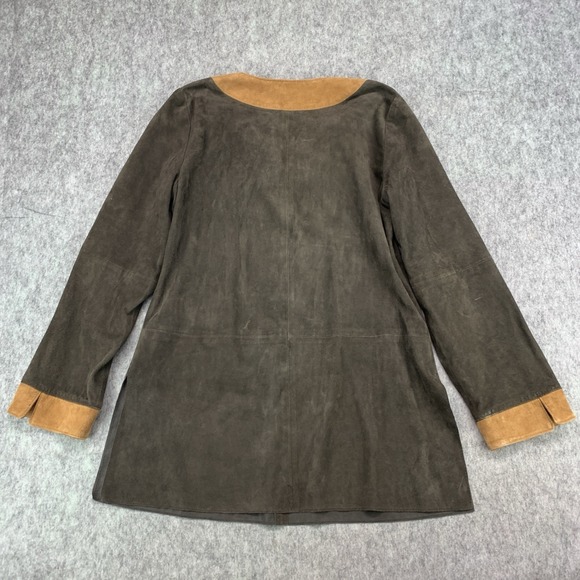 Worth 100% GENUINE LEATHER Shell Brown Tunic Shirt - Size P (6/8) - Picture 2 of 9